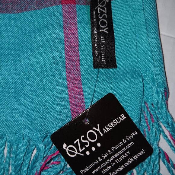 OZSOY AKSESUAR WOMEN'S PLAID FRINGE SCARF - Picture 2 of 5